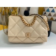 Chanel 19 Maxi Leather Flap Bag AS1162 Beige 2020