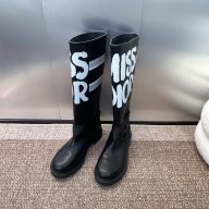 DIOR d major boot black calfskin and cotton with white miss dior graffiti print 2024