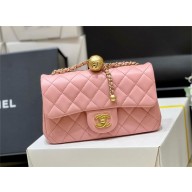 chanel Gold BALL LEATHER SMALL flap bag AS1787 PINK (ORIGINAL QUALITY)