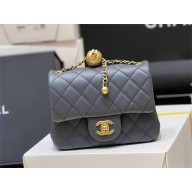 chanel Gold BALL LEATHER MINI flap bag AS1786 dark gray (ORIGINAL QUALITY)