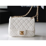 chanel Gold BALL LEATHER MINI flap bag AS1786 white(ORIGINAL QUALITY)