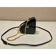 Prada Triangular patent leather mini pouch 1NR015 black 2024