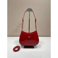 Prada Cleo Shoulder Bag 1BC169 red in patent leather 2023