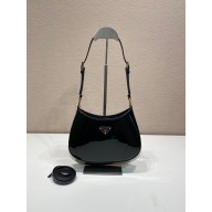 Prada Cleo Shoulder Bag 1BC169 black in patent leather 2023