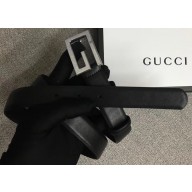 Gucci Width 2.5cm Leather Belt Black with G Buckle 2018