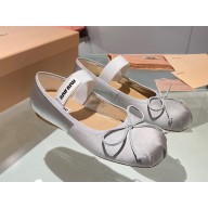 Miu Miu satin Ballerinas silver 2023
