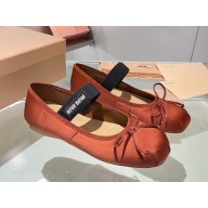 Miu Miu satin Ballerinas cocoa brown 2023