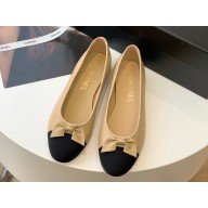Chanel Lambskin & Patent Calfskin Black/APRICOT Ballerinas G39999 2023 