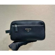 Prada Saffiano leather travel pouch 2NA819 black 2024