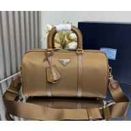 Prada Re-Edition 1978 medium Re-Nylon and Saffiano leather top-handle bag 1BB233 Caramel 2024