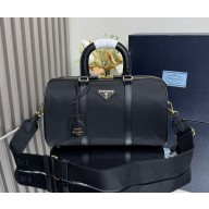 Prada Re-Edition 1978 medium Re-Nylon and Saffiano leather top-handle bag 1BB233 black 2024