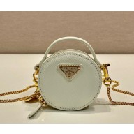Prada Saffiano leather mini-pouch 1NR023 white 2024