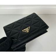 Prada Small nappa leather wallet 1MV021 black 2024ss