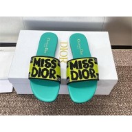 DIOR yellow and black embroidered cotton dway slide 2024