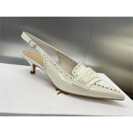 DIOR HEEL 4CM White Calfskin Boy Slingback Pump 2024