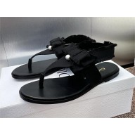 DIOR adiorable thong sandal black in fringed grosgrain 2024