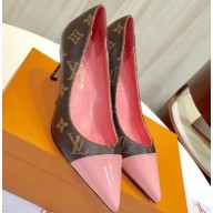Louis Vuitton Heel 6.5cm Fetish Pumps Monogram Canvas/Patent Pink