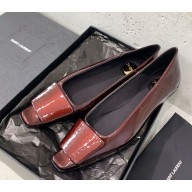 Saint Laurent poppy Ballet Flats patent leather in burgundy 1126-2024