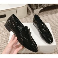Celine women's patent leather loafers in black 1127-2024