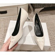 Celine women's patent leather pumps in white heel 5cm 1127-2024