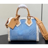 Louis Vuitton Speedy 25 Bandoulière Damier Denim 3D cotton canvas N40700 blue 1115-2024