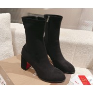 Christian Louboutin Stretchadoxa 70mm suede calfskin Boots black 1115-2024