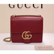 Gucci GG Marmont leather shoulder bag 431384 red