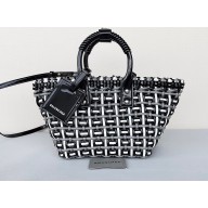 Balenciaga Bistro XS Basket With Strap Shoulder Bag Black/White 2022