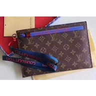 Louis Vuitton Pouch Clutch Large Bag Monogram Canvas Blue Spring Summer 2018