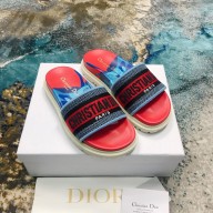 dior Pink Multicolor D-Flower Pop Cotton Embroidery Dway Slide 
