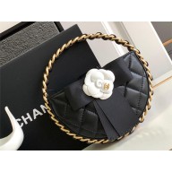 chanel Lambskin, Mixed Fibers, Calfskin & Gold-Tone Metal Black pouch AP3584 2023