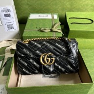 GUCCI X BALENCIAGA The Hacker Project small GG Marmont bag 443497 BLACK 2022