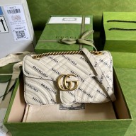 GUCCI X BALENCIAGA The Hacker Project small GG Marmont bag 443497 WHITE 2022