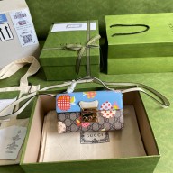 Gucci Les Pommes mini padlock bag blue 652683