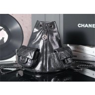 CHANEL GRAY METALLIC  VINTAGE BACKPACK 2024