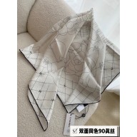 chanel White silk square scarf AAA929 2025
