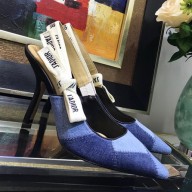 Dior J’Adior Heel 95MM Slingback Pump in Denim Patchwork 2018