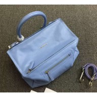 GIVENCHY LARGE PANDORA GOATSKIN SATCHEL BAG BLUE