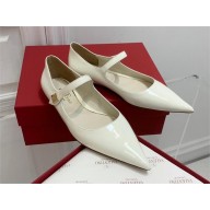 VALENTINO GARAVANI TIPTOE PATENT LEATHER BALLET FLATS white 2023