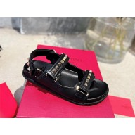 Valentino ROCKSTUD FLAT SANDAL IN NAPPA LEATHER black 2023