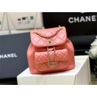 chanel mini sheepskin duma backpack AS2908 PINK 2024(ORIGINAL QUALITY)