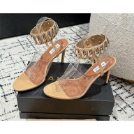 Alaïa Embellished leather and PU sandals beige 2025