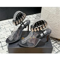 Alaïa Embellished leather and PU sandals black 2025