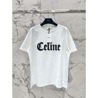 CELINE WHITE loose t-shirt in cotton jersey 2025