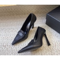 Saint Laurent  D'ORSAY pumps in smooth leather black heel 10cm 1104-2024