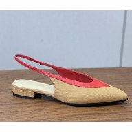 Loro Piana Rebecca Slingbacks in Cotton and Leather Hinoki Wood/Deep Kummel 2024