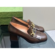 Gucci Interlocking G mid-heel pump 750532 CAFE 2023