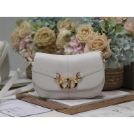 Dior Small CD Besace Bag in white Calfskin 2024