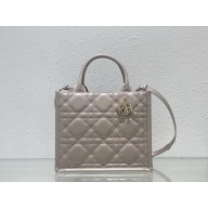 Dior small Book Tote Bag in nude pink Macrocannage Calfskin 2024