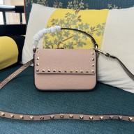 VALENTINO ROCKSTUD GRAINY CALFSKIN POUCH NUDE PINK 2024